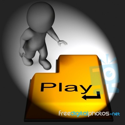 Play Keyboard Means Online Playing And Entertainment Stock Image