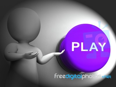 Play Pressed Means Fun Games And Relaxing Stock Image