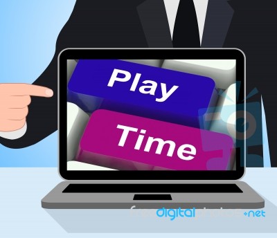 Play Time Computer Show Playing And Entertainment For Children Stock Image