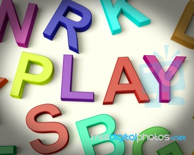 Play Written In Kids Letters Stock Image