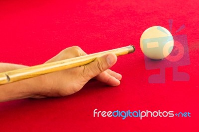 Playing Billiard Stock Photo