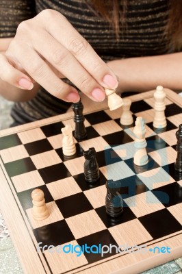 Playing Chess Stock Photo