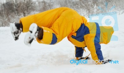 Playing In The Snow Stock Photo