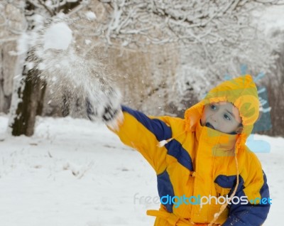 Playing In The Snow Stock Photo