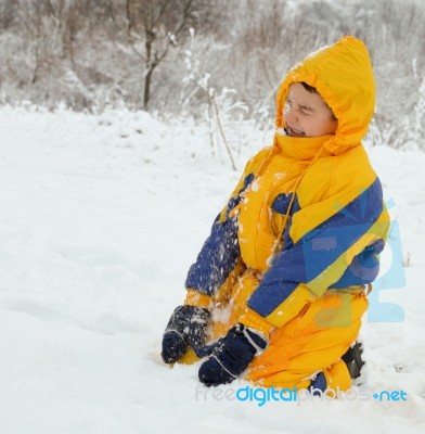 Playing In The Snow Stock Photo