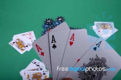 Playing Poker Stock Photo