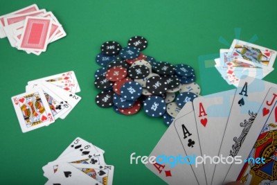 Playing Poker Stock Photo