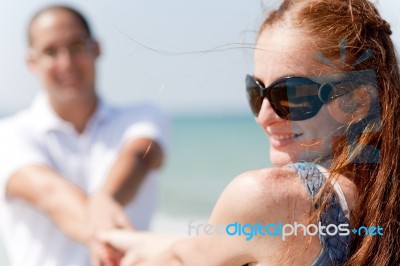 Playing Young Couple Stock Photo