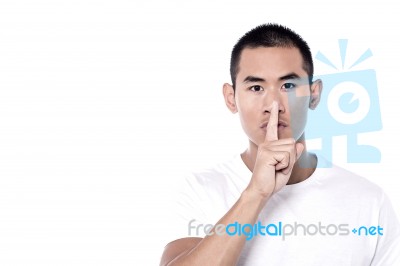 Please Be Quiet! Stock Photo