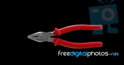 Pliers On Black Background Stock Photo