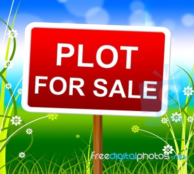 Plot For Sale Represents Real Estate Agent And Lands Stock Image