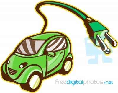 Plug-in Hybrid Electric Vehicle Isolated Stock Image