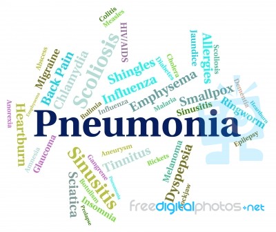 Pneumonia Word Means Ill Health And Affliction Stock Image