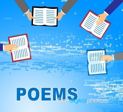 Poem Books Shows Poems Verse And Composition Stock Image