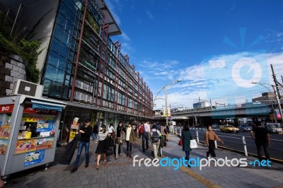 Poeple At Ueno Station And Ameyoko Market Stock Photo