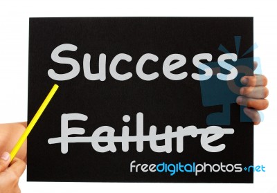 Pointing Success On Blackboard Stock Photo