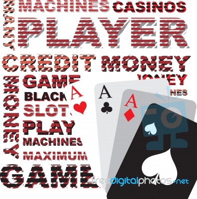 Poker Card With Text Background Stock Image