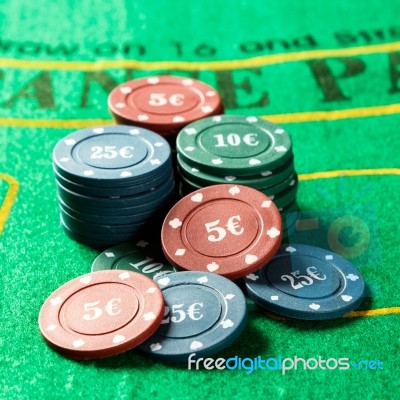 Poker Game Chips Stock Photo