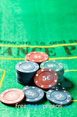 Poker Game Chips Stock Photo