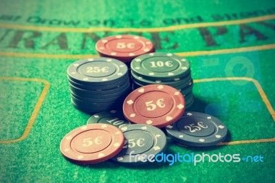 Poker Game Chips Stock Photo