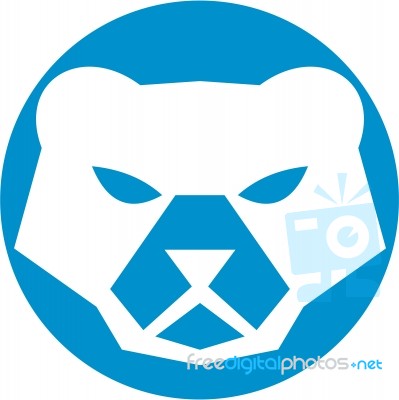 Polar Bear Head Circle Retro Stock Image