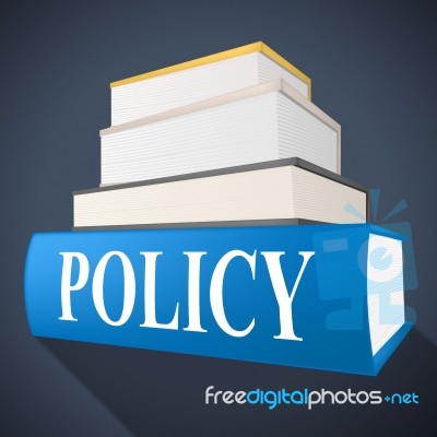 Policy Book Means Rule Conditions And Textbook Stock Image