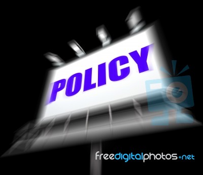 Policy Media Sign Displays Code Protocol And Guidelines Stock Image