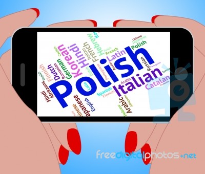 Polish Language Means Foreign Dialect And Poland Stock Image