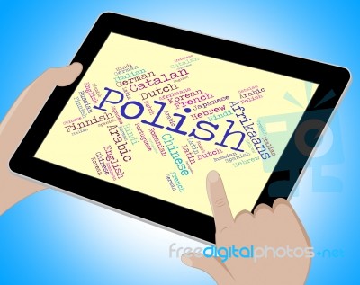 Polish Language Shows Vocabulary Word And Lingo Stock Image