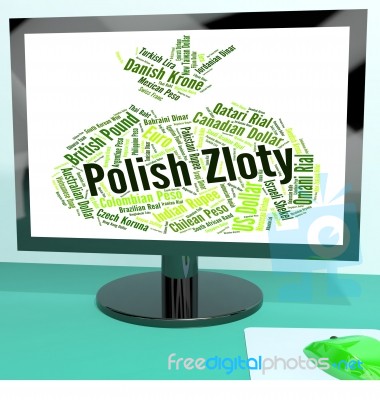 Polish Zloty Indicates Foreign Currency And Banknote Stock Image