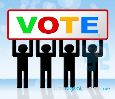 Poll Vote Represents Decisions Elect And Evaluation Stock Image