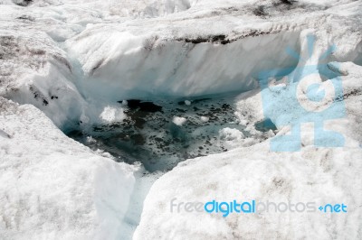 Pollution At The Athabasca Glacier Stock Photo