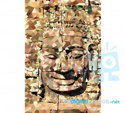 Poly Buddha Face Stock Image