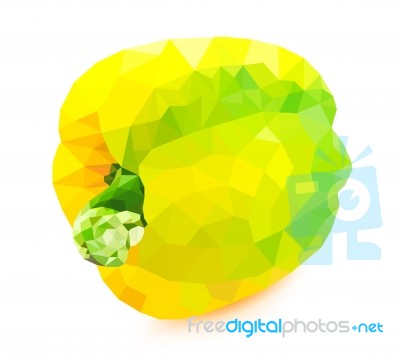 Poly Yellow Bell Pepper Stock Image