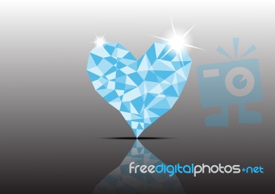 Polygon Ice Diamond Heart Stock Image