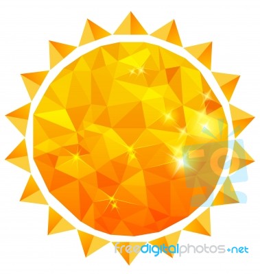 Polygonal Abstract Sun Stock Image