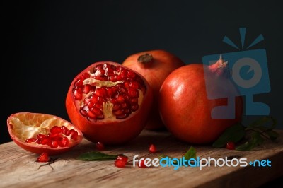 Pomegranate Fruit Healthy Food Fresh Organic Stock Photo