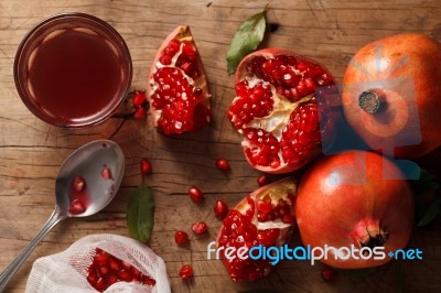 Pomegranate Fruit Healthy Food Fresh Organic Stock Photo