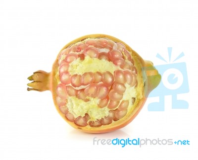 Pomegranate Fruit Isolated On The White Background Stock Photo