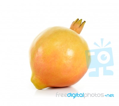 Pomegranate Fruit Isolated On The White Background Stock Photo