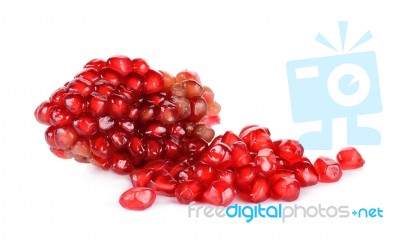 Pomegranate Seed Isolated On White Background Stock Photo