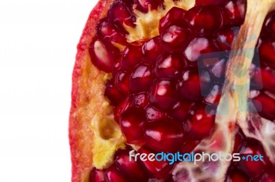 Pomegranates On White Stock Photo