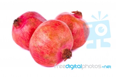 Pomegranates On White Stock Photo