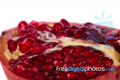 Pomegranates On White Stock Photo