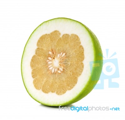 Pomelo Citrus Isolated On The White  Background Stock Photo