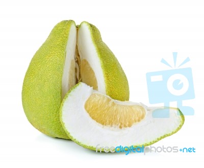 Pomelo Fruit Isolated On The White Background Stock Photo