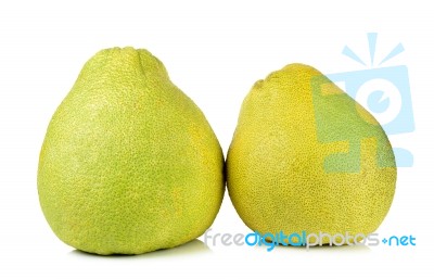 Pomelo Fruit Isolated On The White Background Stock Photo