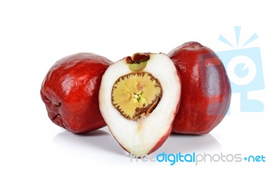 Pomerac, Malay Apple, Isolated On White Background Stock Photo