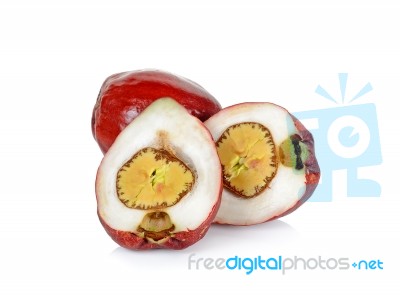 Pomerac, Malay Apple, Isolated On White Background Stock Photo