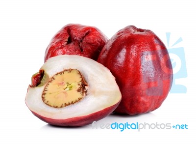 Pomerac, Malay Apple, Isolated On White Background Stock Photo